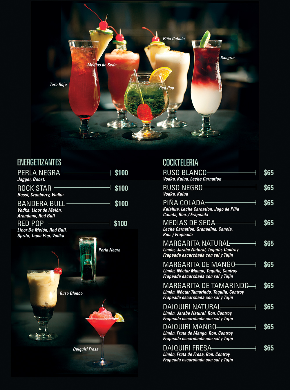 kiev night night club bar menu drinks bebidas