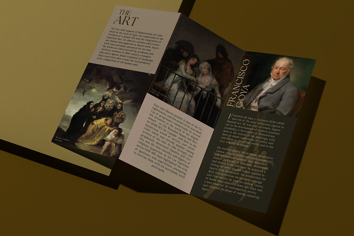 Adobe InDesign brochure brochure design flyer Francisco Goya print design  trifold brochure