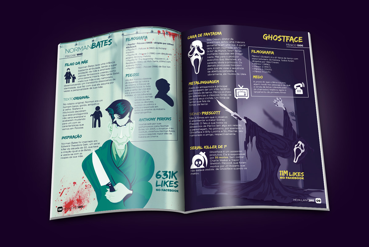 villains Cinema Digital Illustrations vector magazine infographics