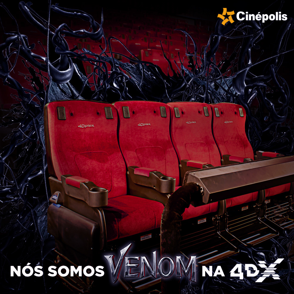 Cinema Cinepolis venom Filme simbionte 4DX sala de cinema Imersão  