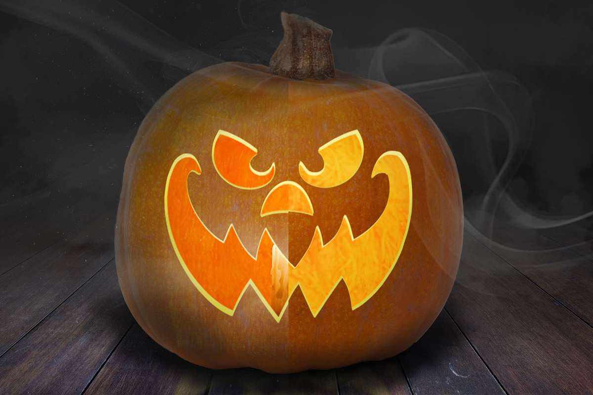 Jack o Lantern pumpkin Mockup photoshop psd photoshop Halloween spooky smile pupkin carving template jack o lanter Jackolantern Fall free