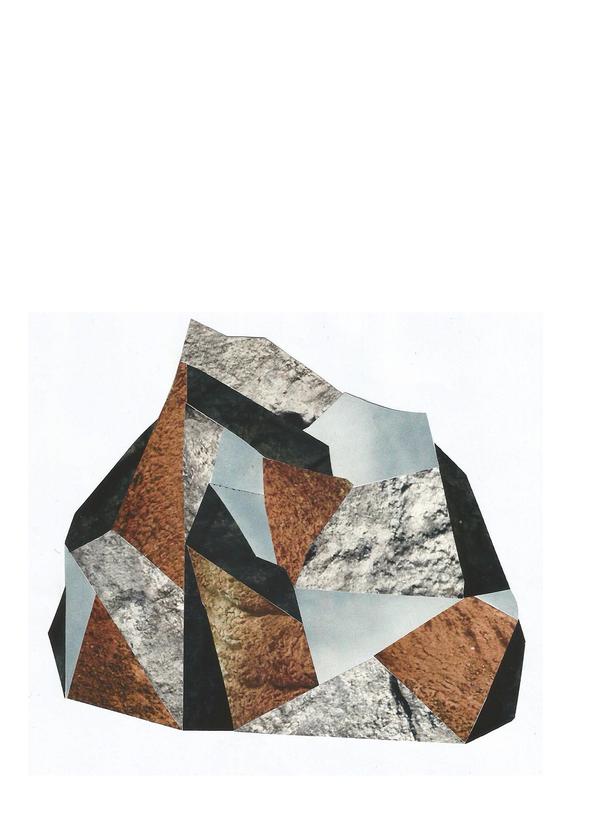 handmade collage design mixtechiniques rock study sketch