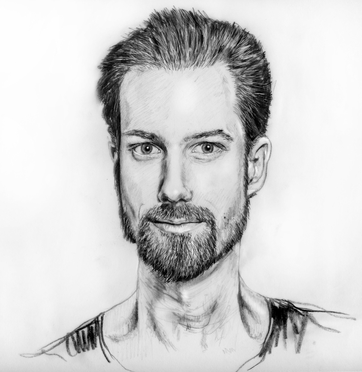 Hand Drawing Picture, Pencil Technique, Right Side Of The Face Of Man Stock  Photo, Picture and Royalty Free Image. Image 14825142.