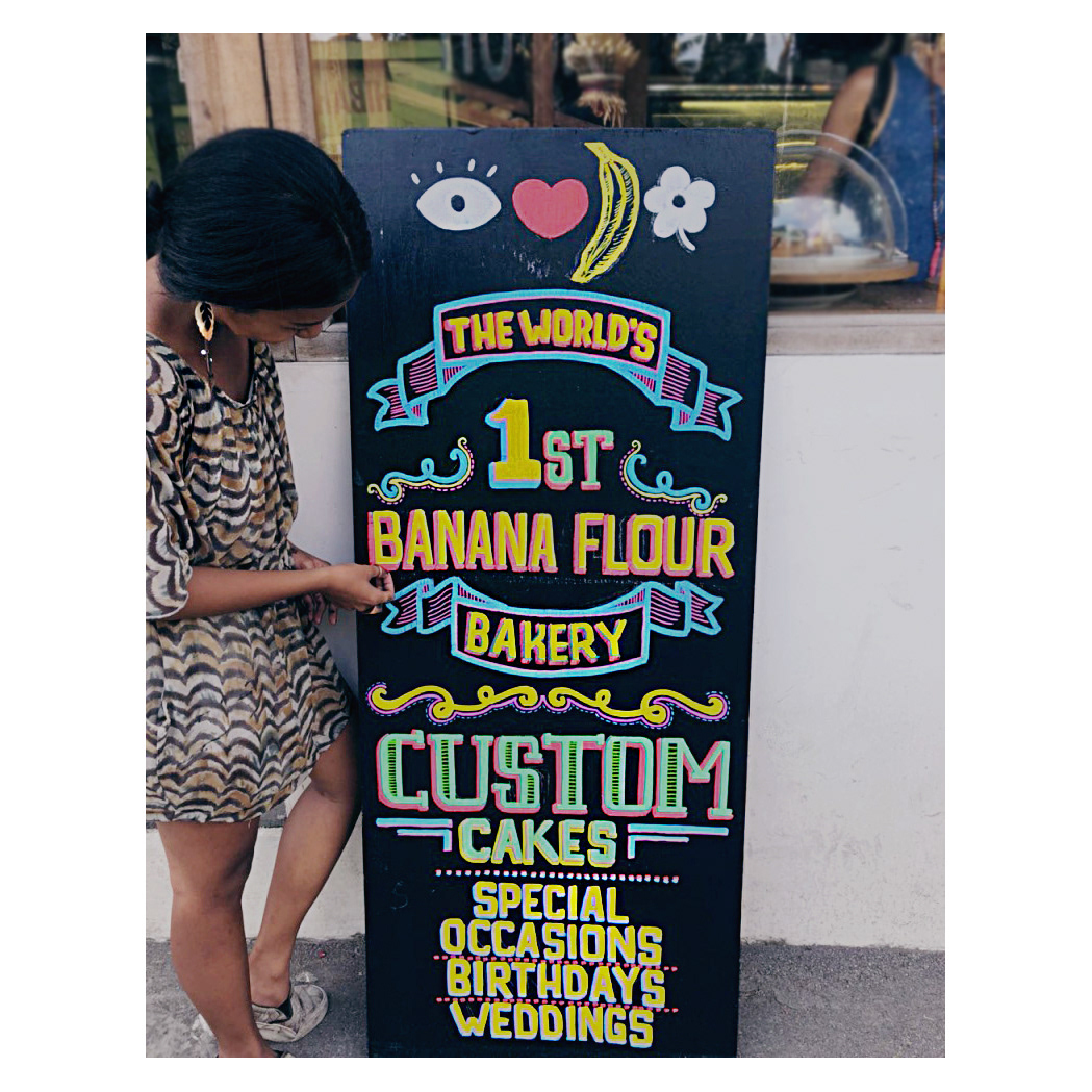 CANGGU  bali Chalkboard art colour design bakery
