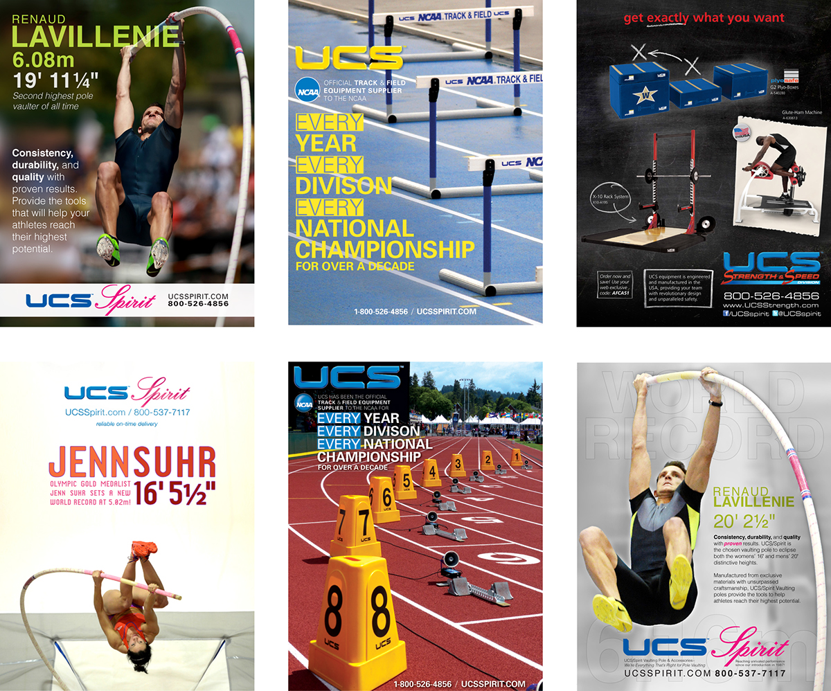 Sports Equipment Custom Graphics gymnastics pole vaulting advertisments