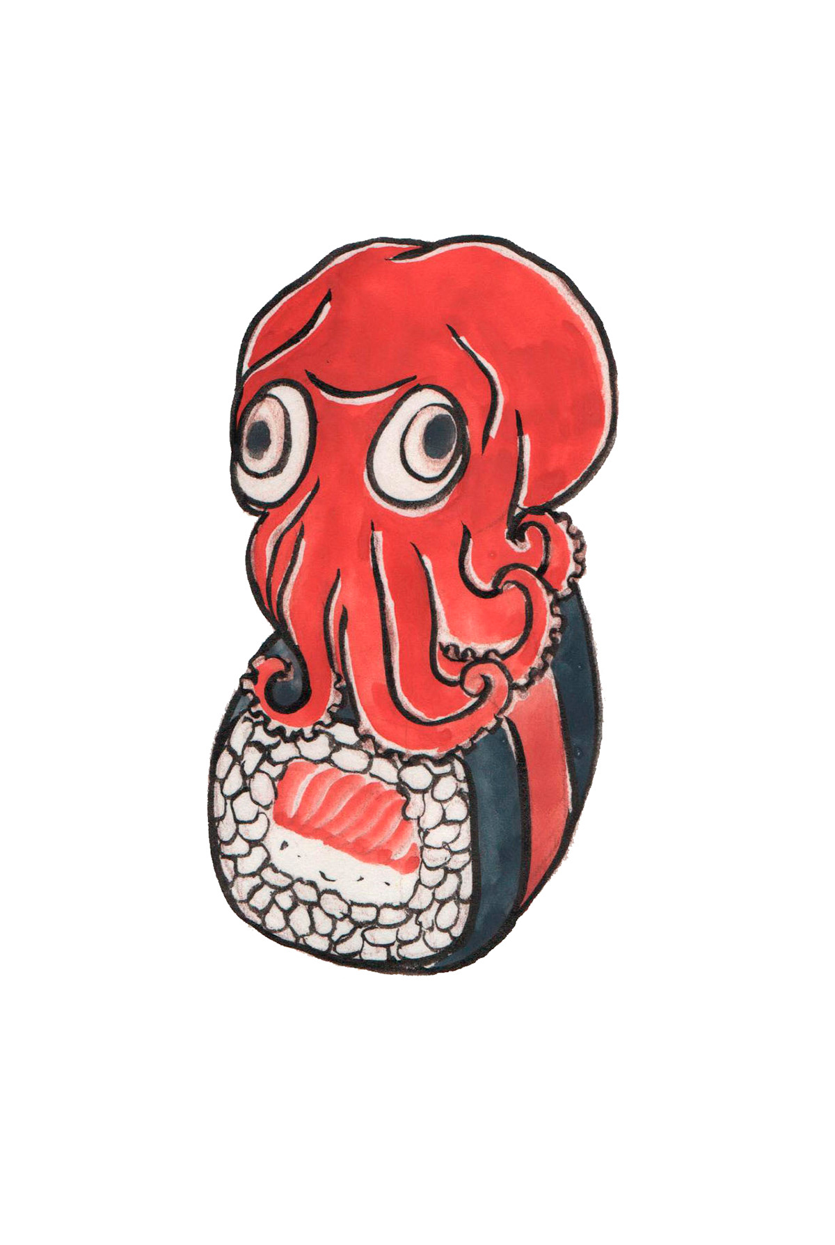 cartoon Food  horimono japanese octopus Sashimi Sushi tattoo design traditionaltattoos wabori