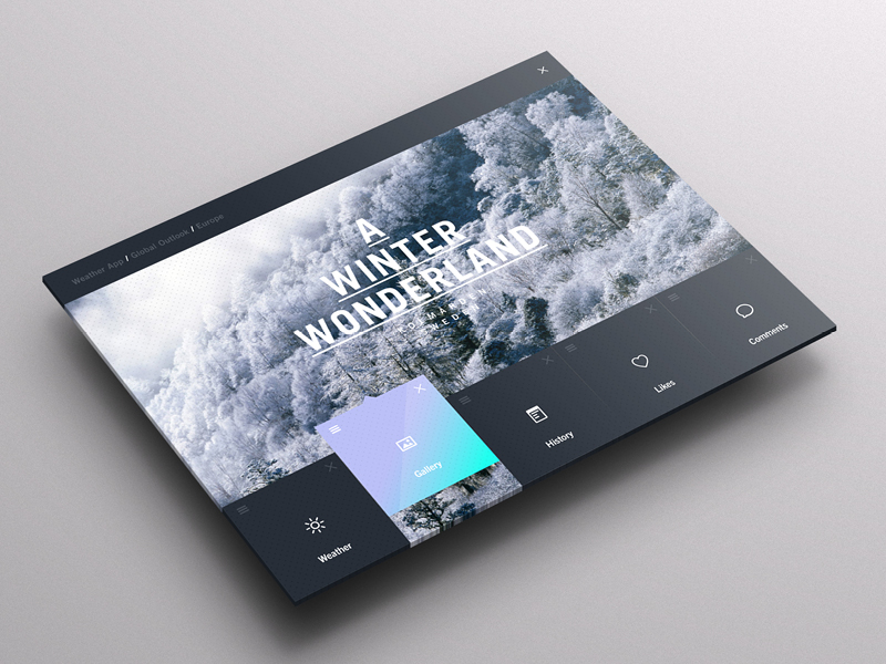 portal winter UI weather dashboard pattern weather app weather Ocean forest gradient ux Interface Web iso8 iso7