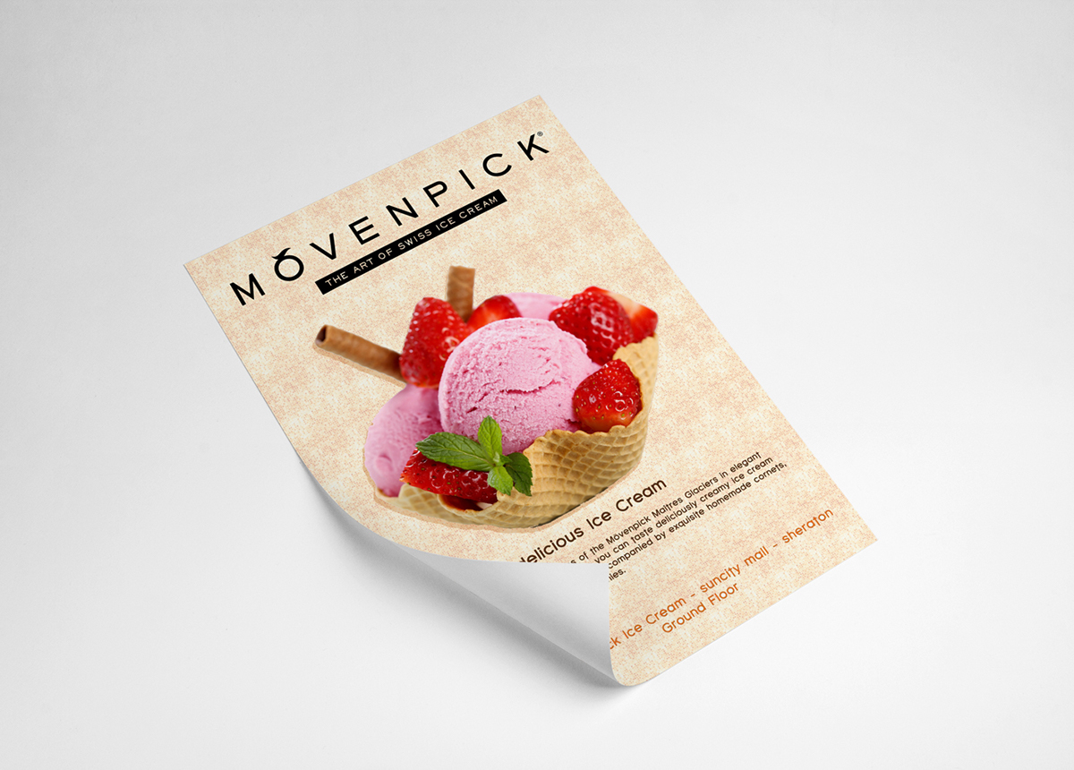 creative Advertising  icecream flyer movenpick photoshop Flavours campaign