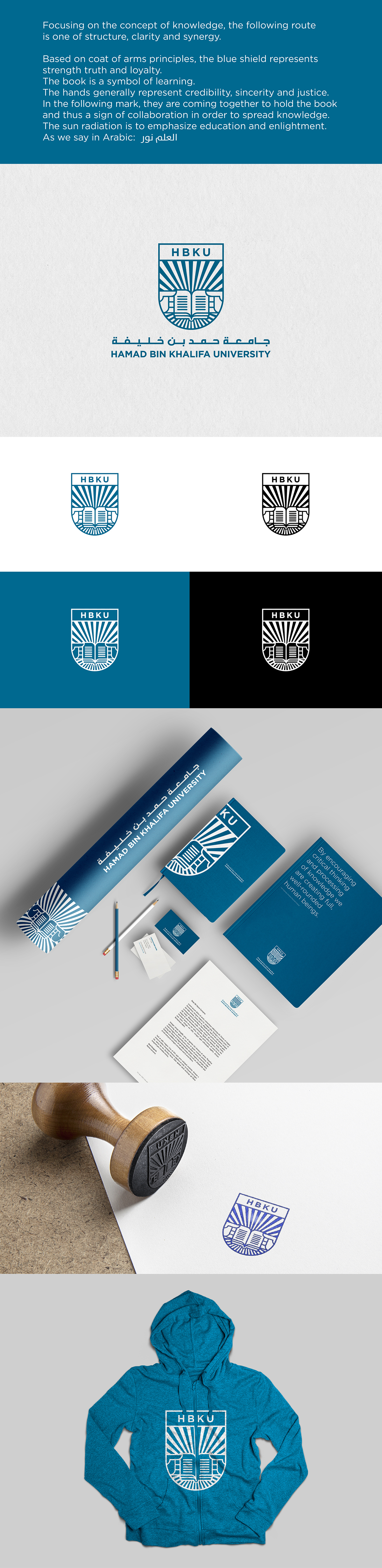 Adobe Portfolio logo design concept brand University University Branding arabic middle east Qatar Stationery knowledge business card envelope notebook letterhead brand identity