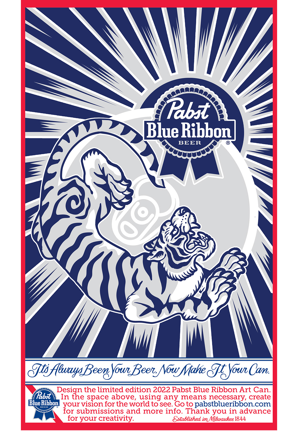 beer blue Digital Art  graphic art graphic design  ILLUSTRATION  product design  tiger