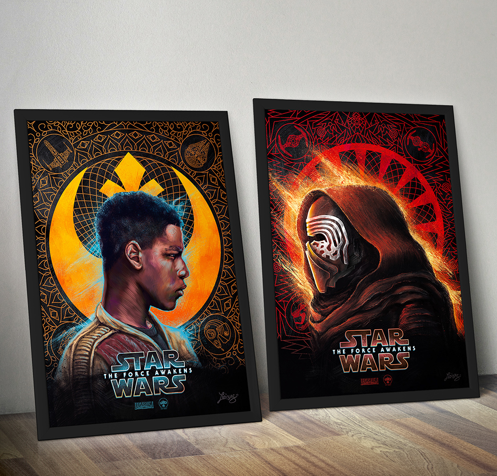 star Wars force awakens digital art photoshop wacom Finn KYLO REN poster alternative movie Cinema