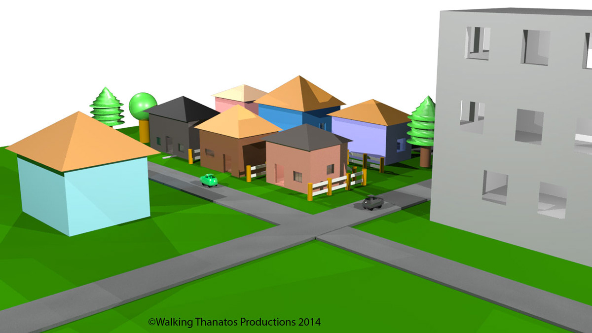 town 3D 3D villiage homes and cars city Homes 3d City village