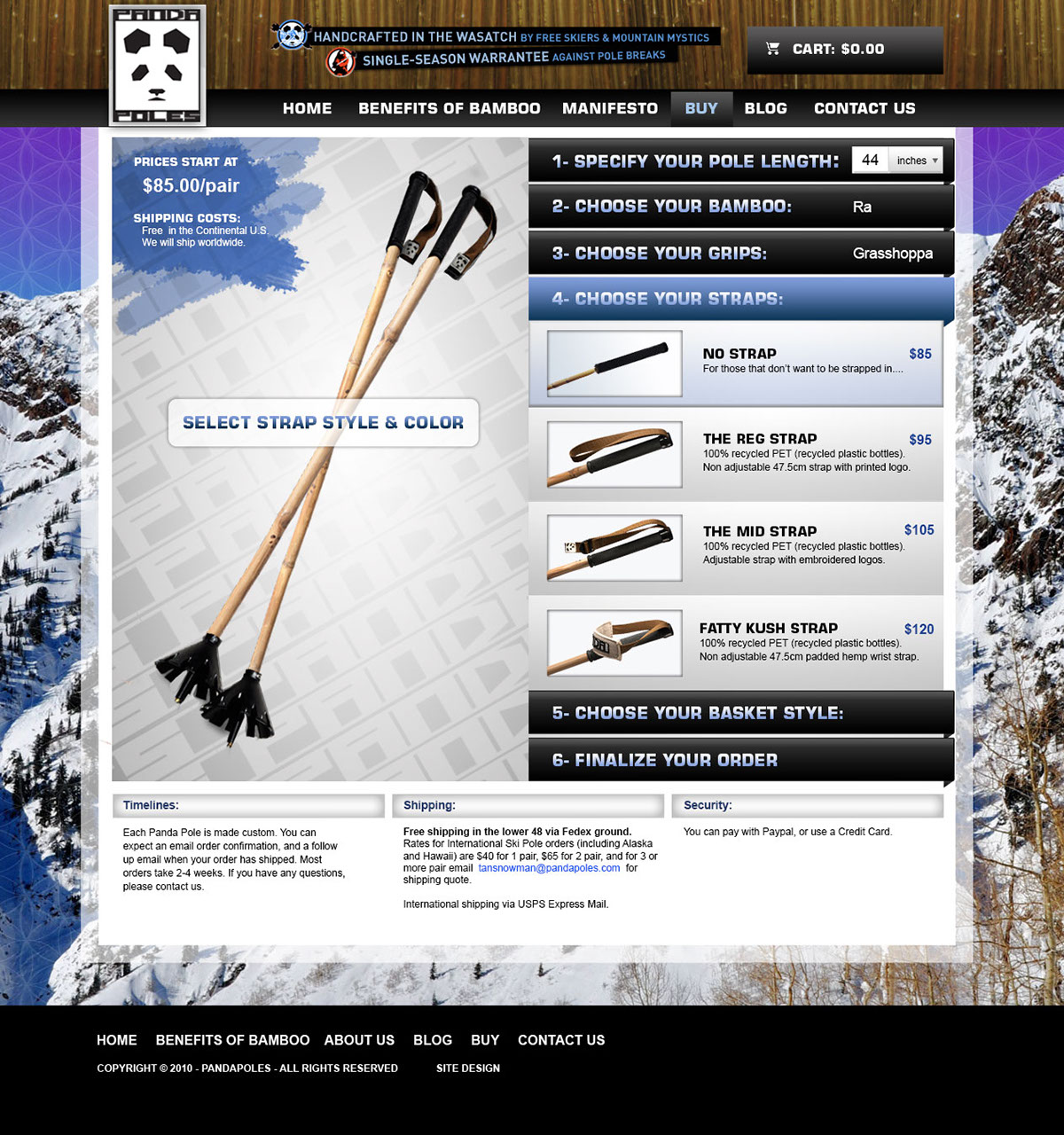 Adobe Portfolio Ski Poles  Snow bamboo Sustainable