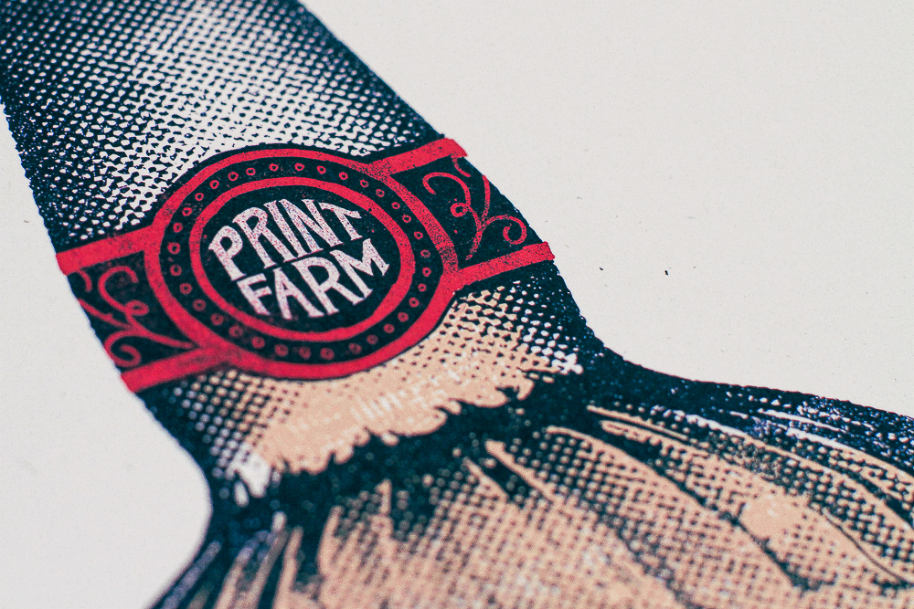 print farm florida art tampa yborcity poster design bottle vintage halftone goodtimes indie flea handletter