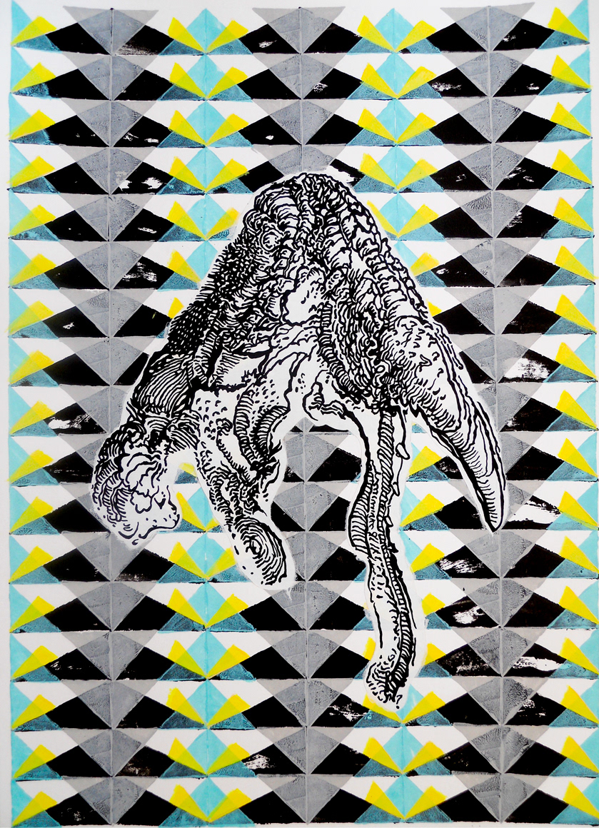pattern enamel Acrylic paint paper animals monsters