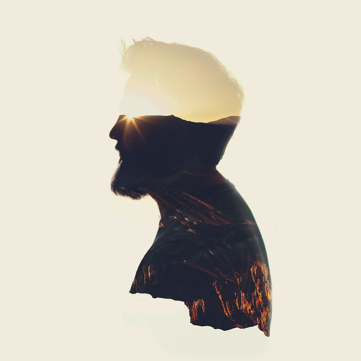 Silhouettes compositing double exposure