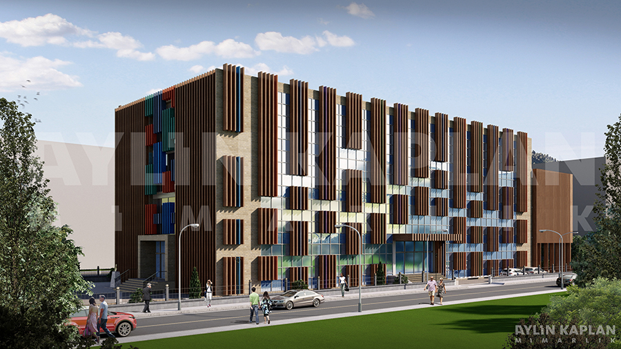 Education school college secondary facade architectural concept