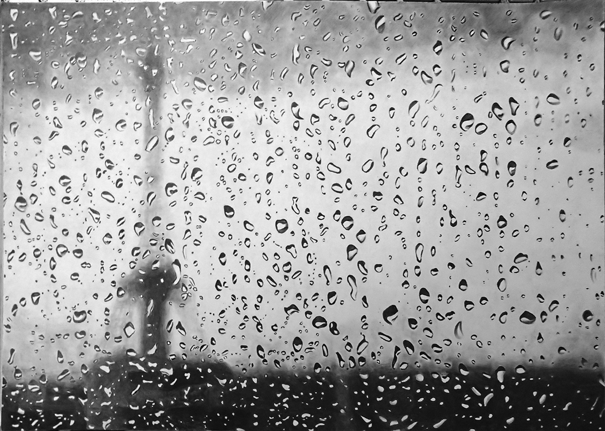 rain drop Black&white dessin Paris Pluie