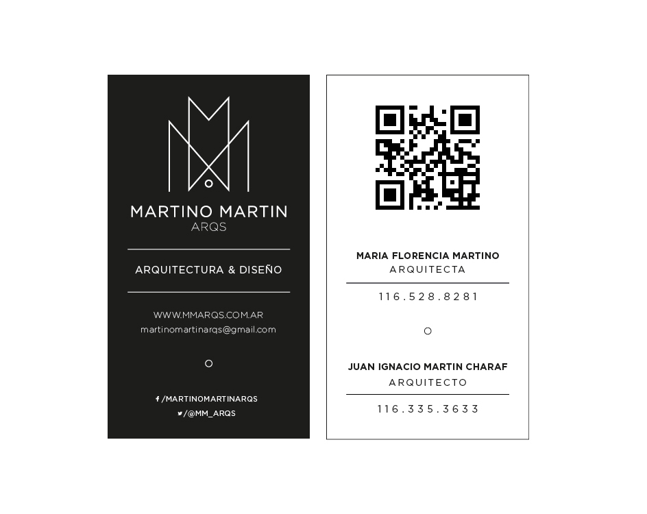 arquitectura martino martin arquitectos tarjetas personales diseño de identidad minimal blanco y negro estructura grilla Diseño de Interiores
