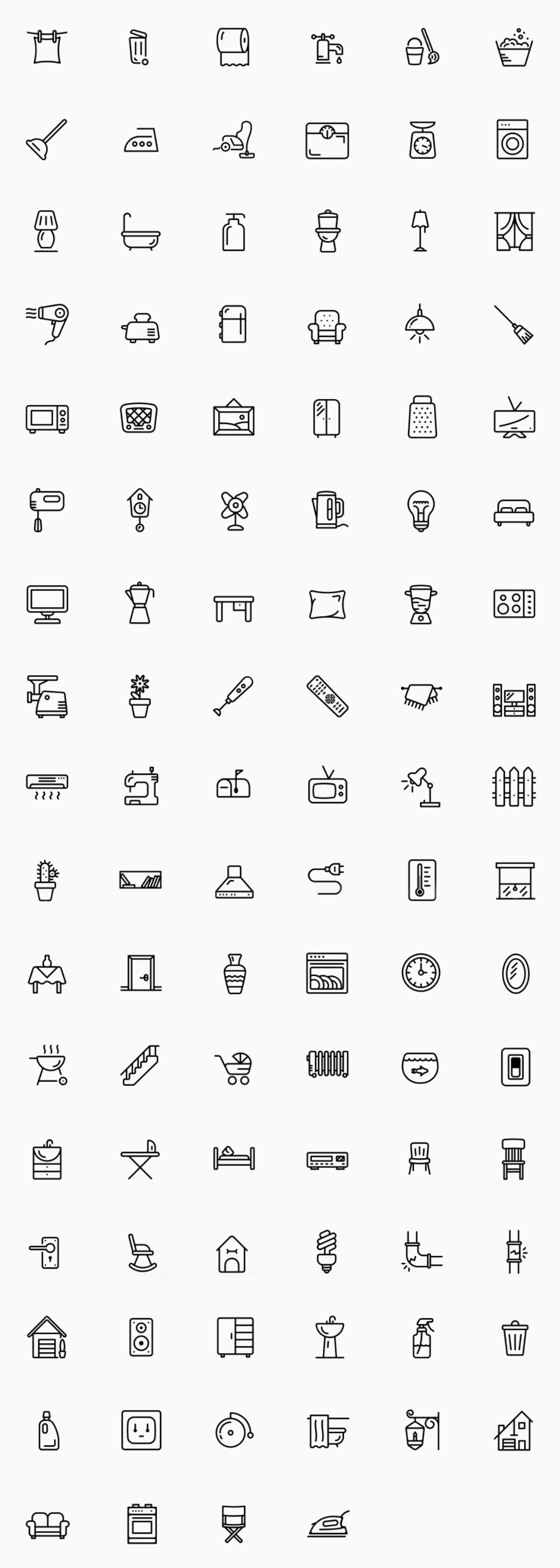 household icons iconset vector icons Icon icon pack