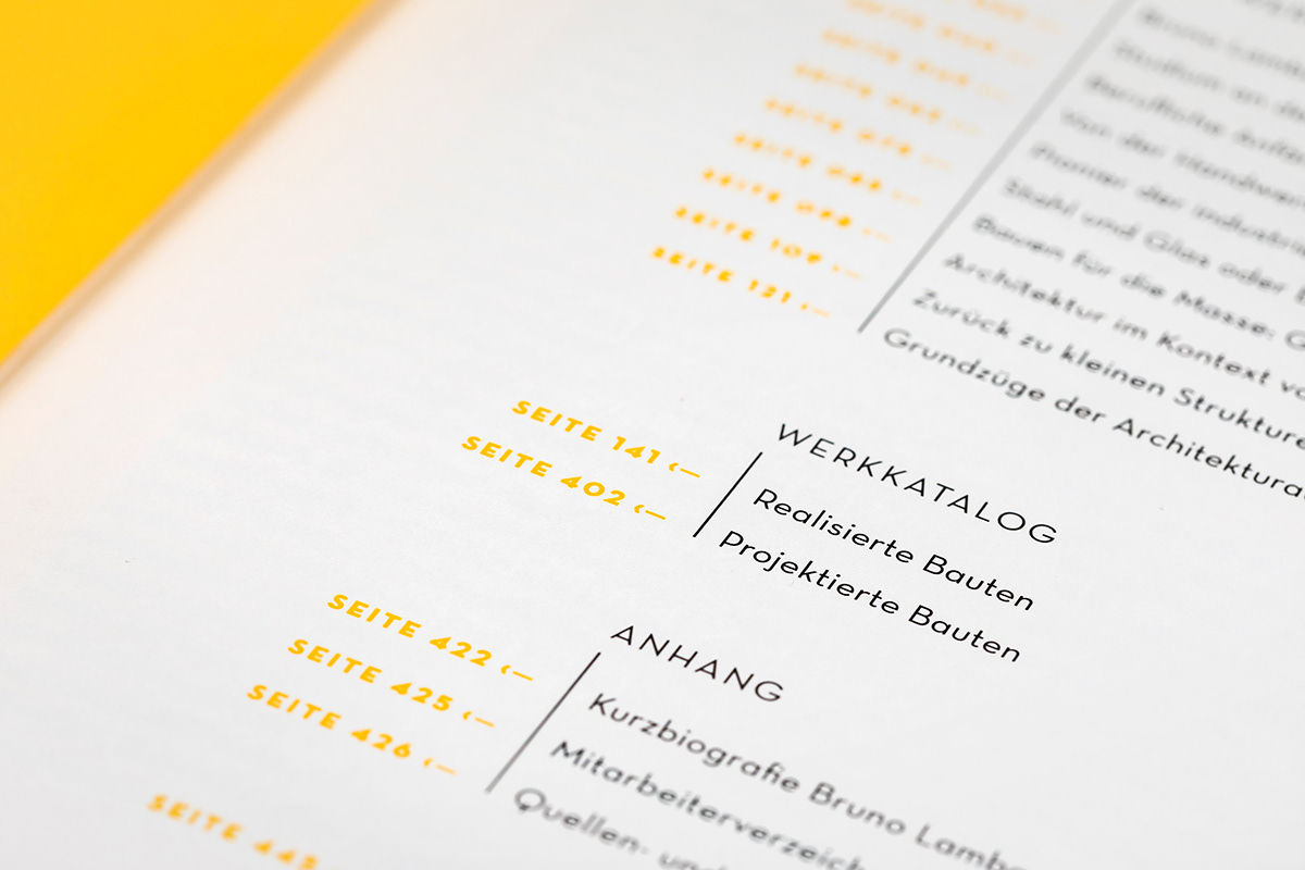 editorial design  Bookdesign pantone spotcolor Layout grid black and white yellow typography   archtecture