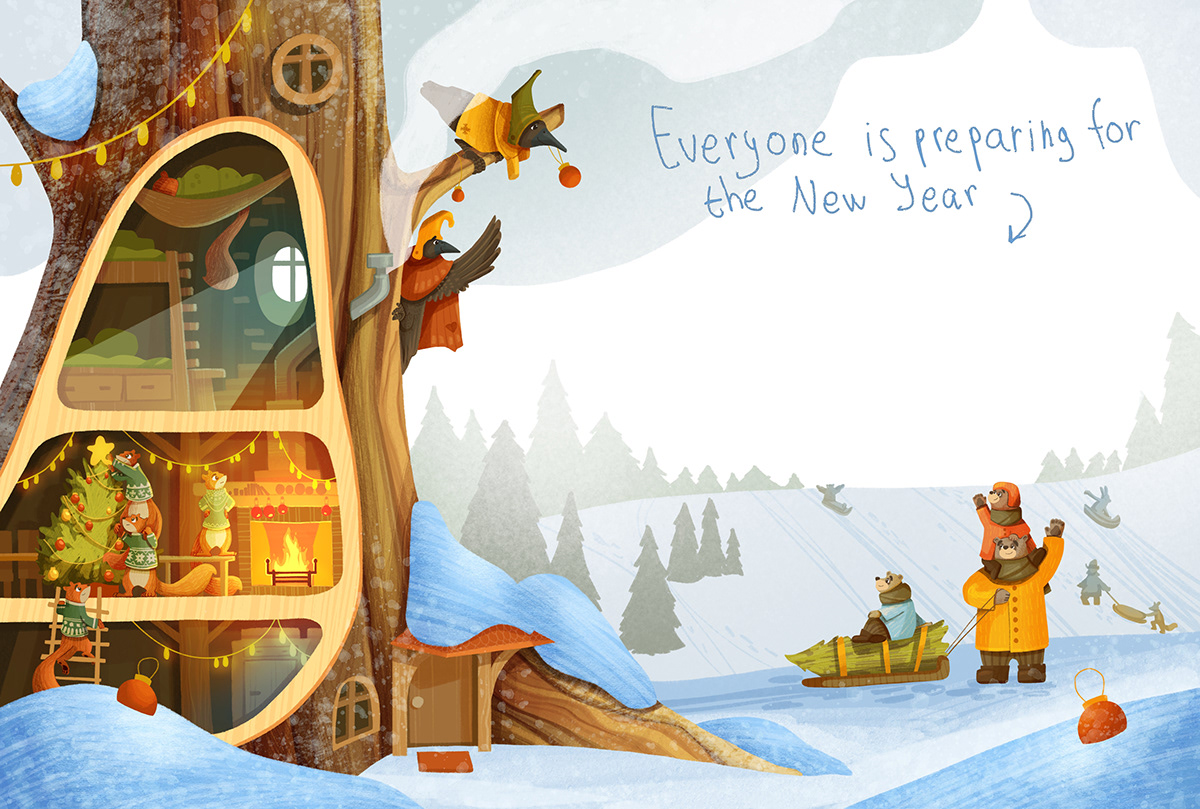 children's book children illustration cartoon Character design  animal illustration honey orange