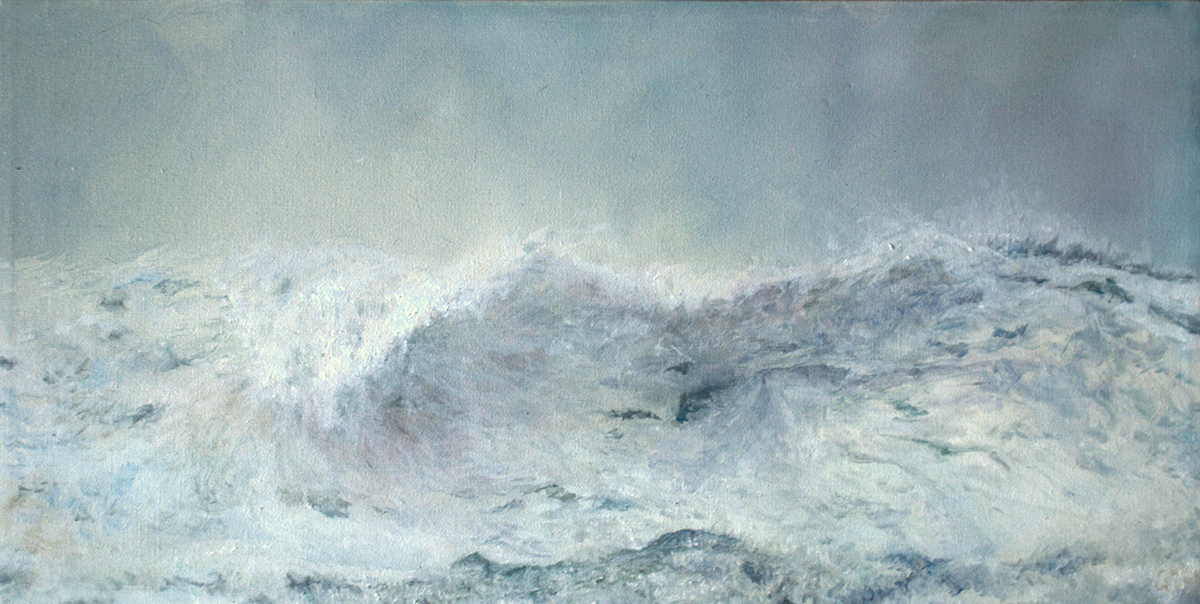 oil on canvas Oil Painting wave sea wind blue wild Nature water seascape