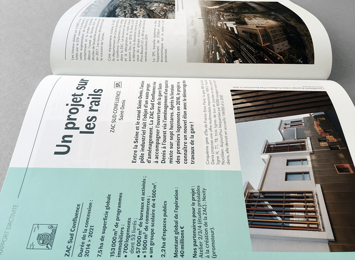 Adobe Portfolio edition rapport d'activité city graphic design  Layout print design  Town Planning