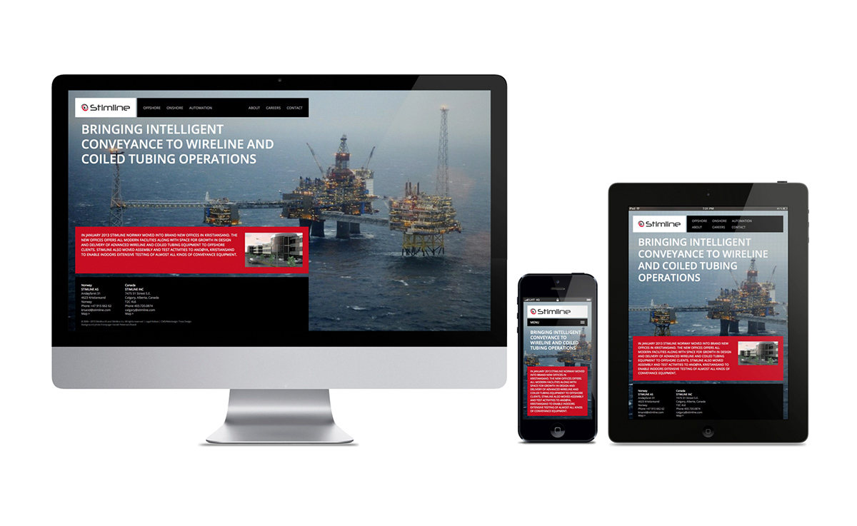 Stimline Oil and Gass offshore Website design kristiansand norway tress design