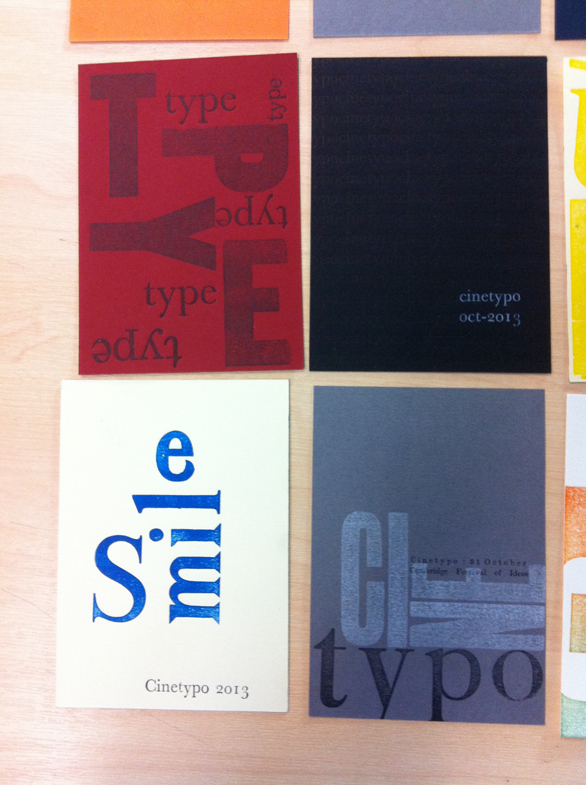 letterpress Workshop student cinetypo print type by hand