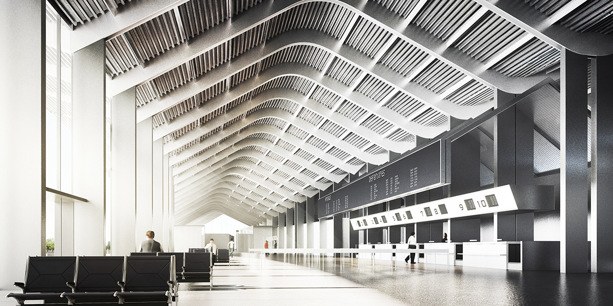 Adobe Portfolio szymany Architectural competition airport visualizations