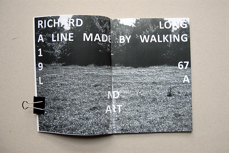 Richard Long line made by walking black and white land art publication poster Order chaos Nature research