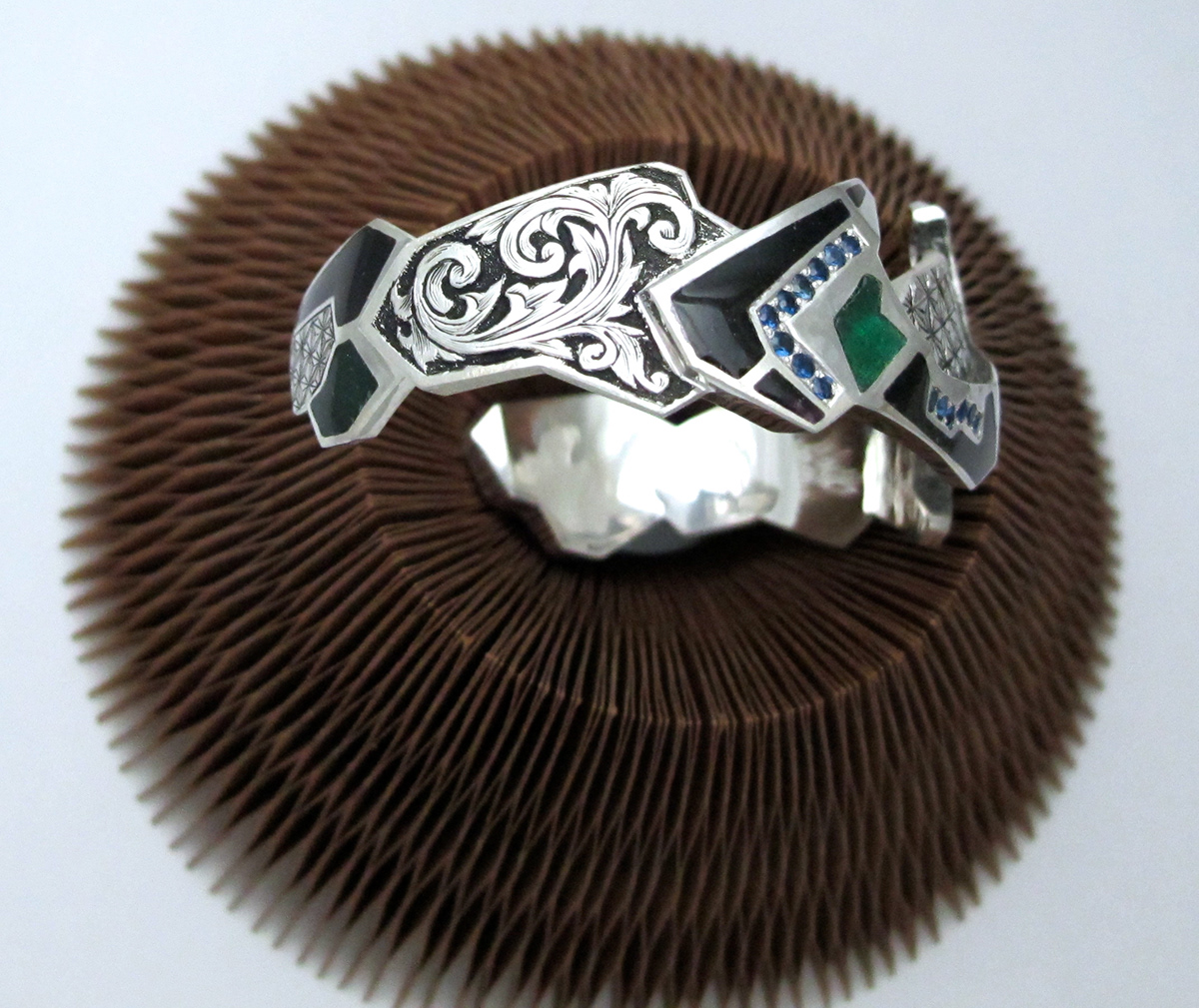 jewelry Jewellery silver bracelet enamel engraving