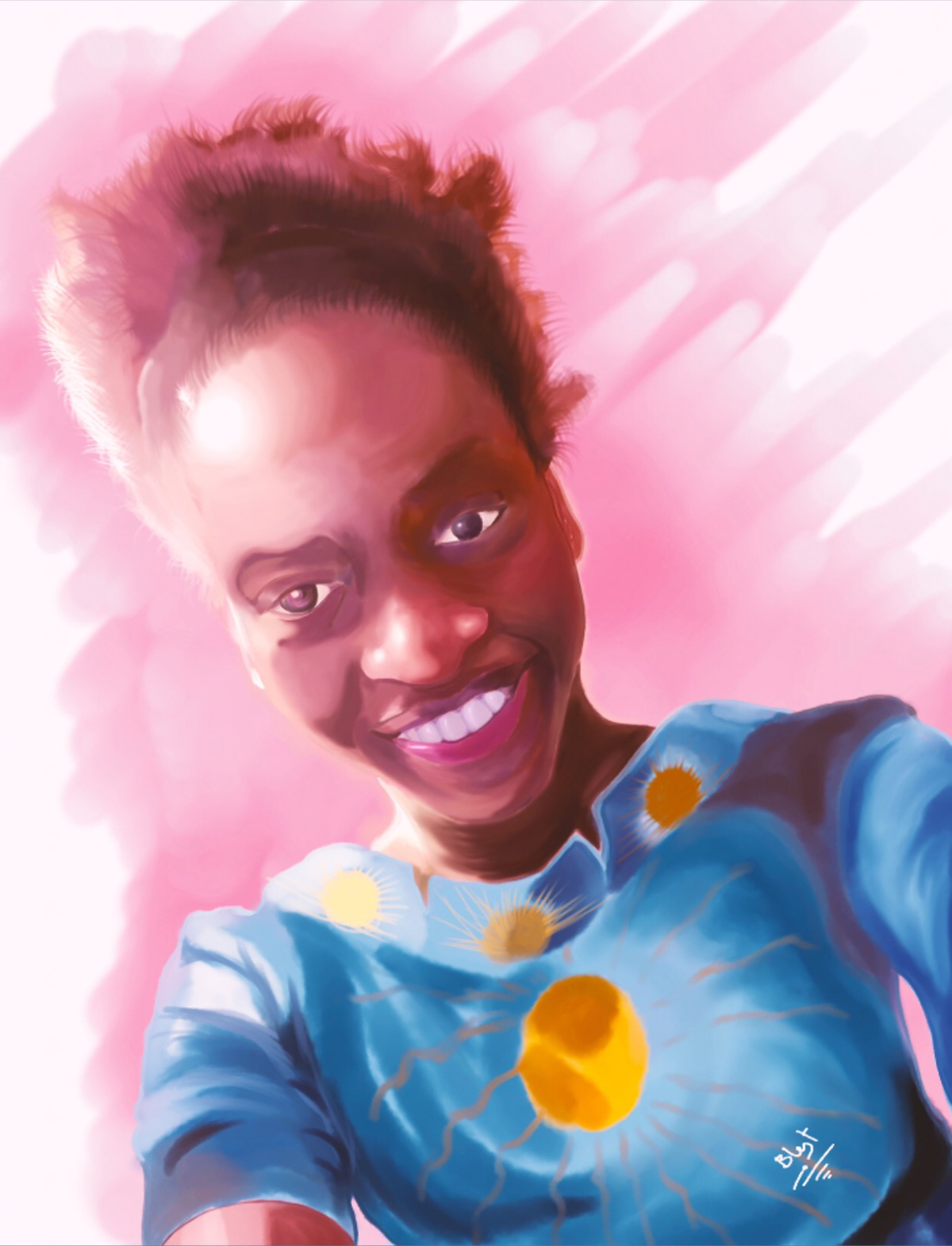 digital portrait painting   black Beautiful african CLIP STUDIO PAINT Congo kinshasa Blest Tshimanga