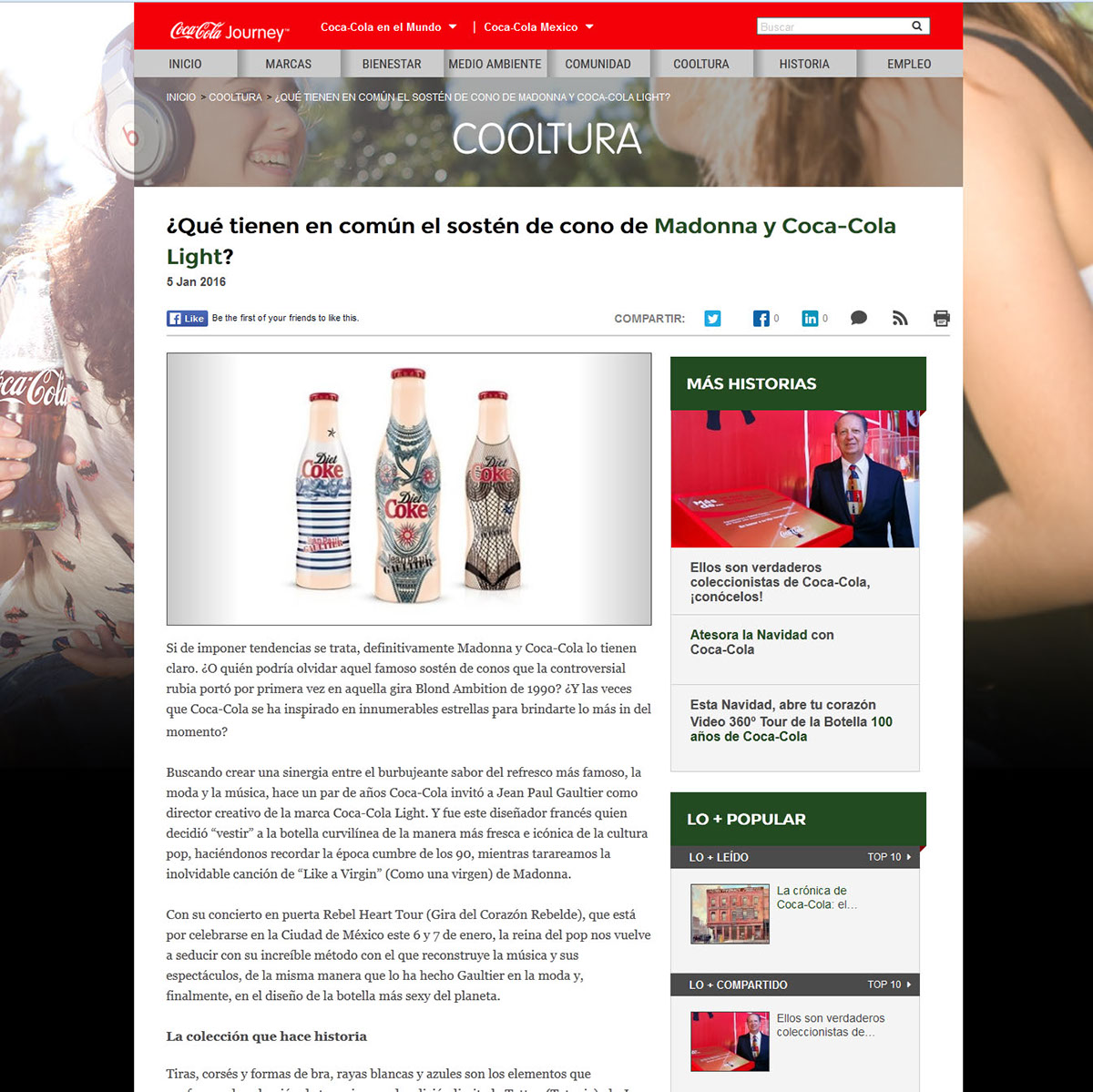 Coca Cola journey Creación de contenido periodismo de marca