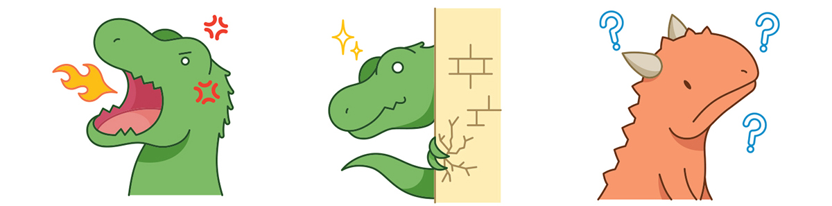 ios icons stickers messages apple Emoji software app Tiki dinosaurs