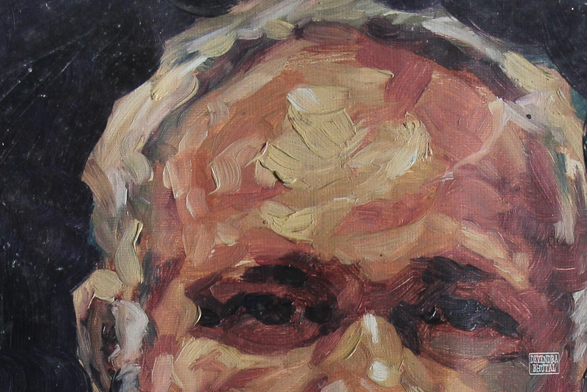 potrait canvas figure oil paints colour patch face old vintage palette brush anatomy Character head