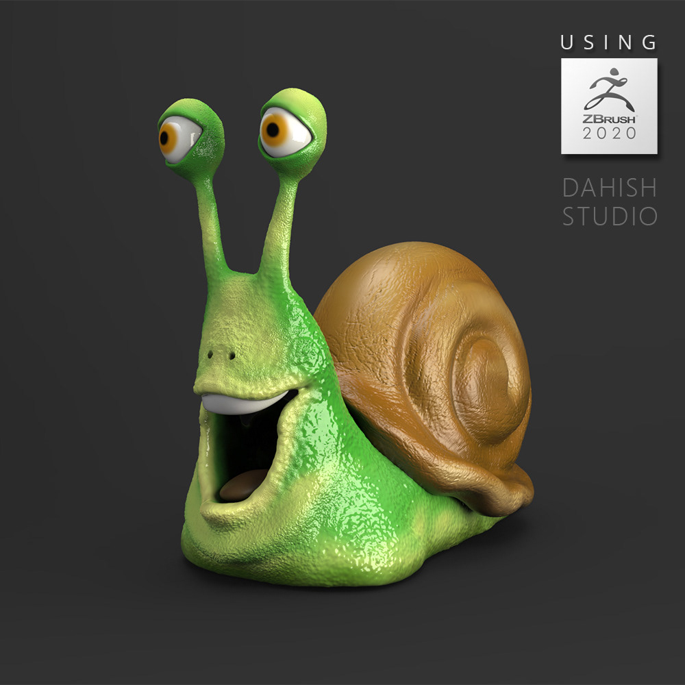 3D 3drender animals CG modeling Pixologic sculpting  snail Character digitalsculpting