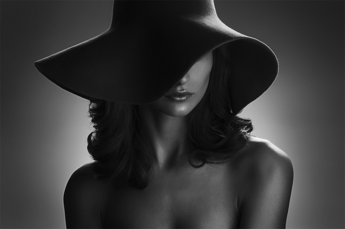 portrait model studio bw blackandwhite hat girl Beautiful russian