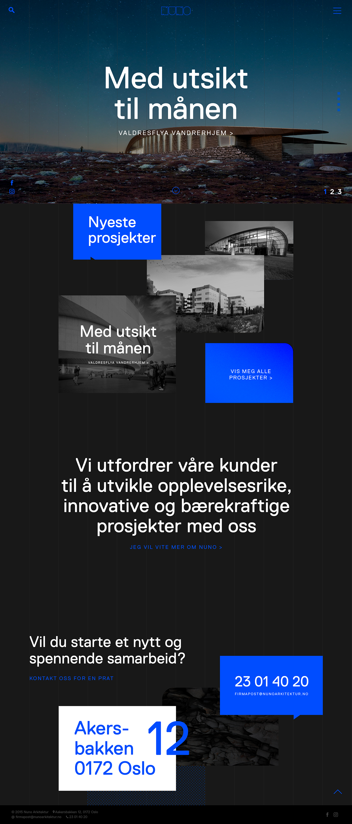 Webdesign Website homepage nuno architecture arkitektur architect dark Web interactive