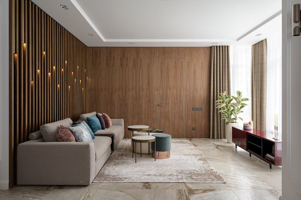 Wall panels Wood, Brass and Glass :: Behance