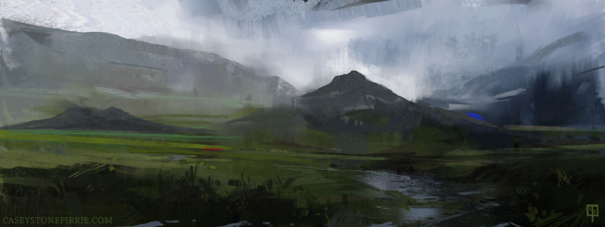 digital Digital Art  digital painting Photobash Landscape Landscape Painting mountain clouds concept concept art