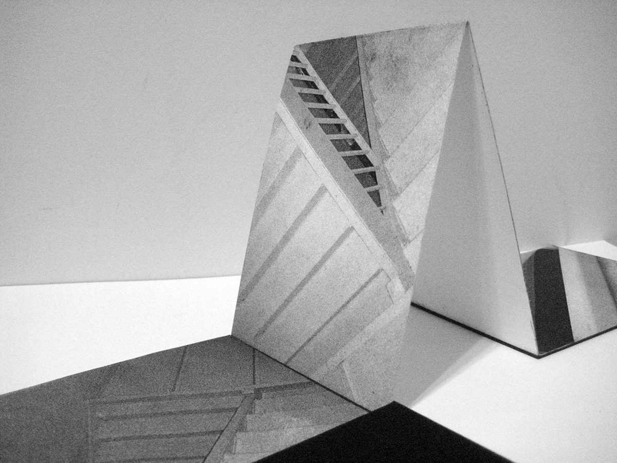 book architectural geometric abstract industrial dark Monochromatic grey concrete paper sculpture artist book