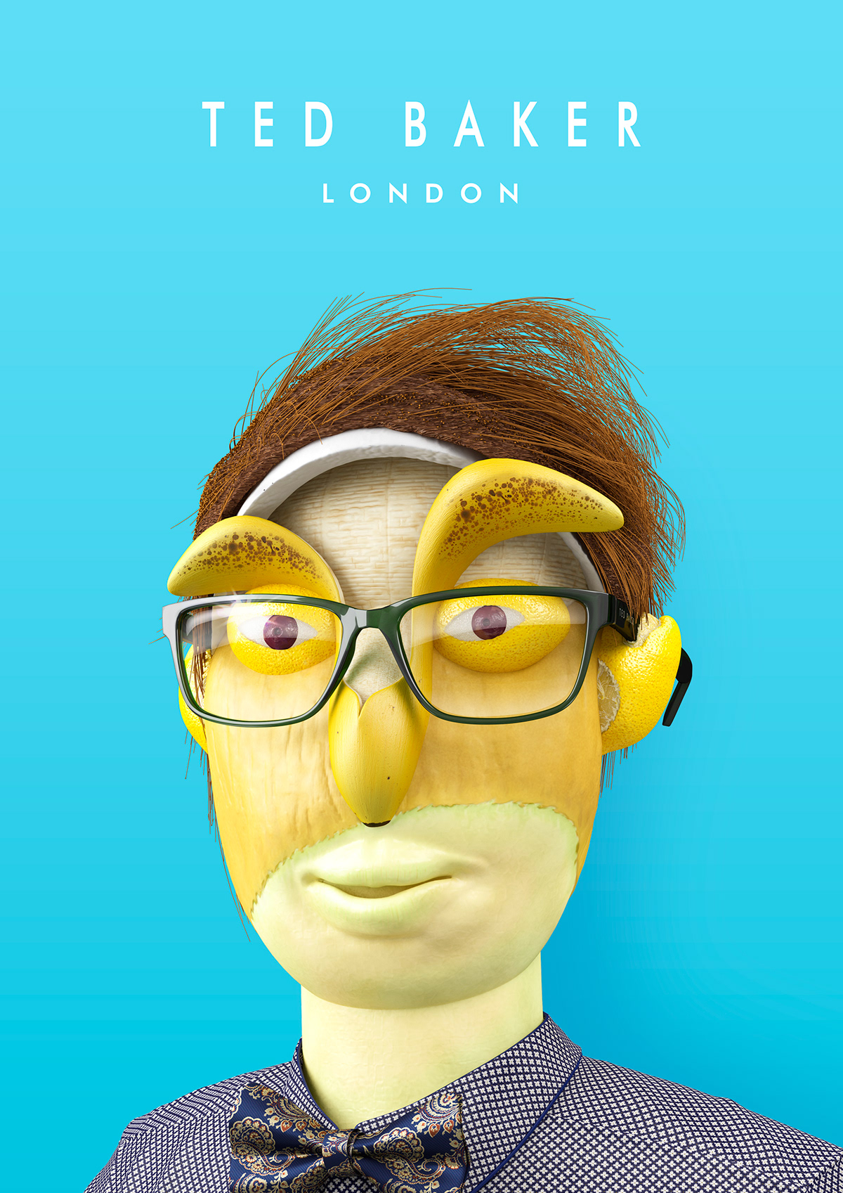3D CGI Fruit Character Ted Baker eyewear glasses advert