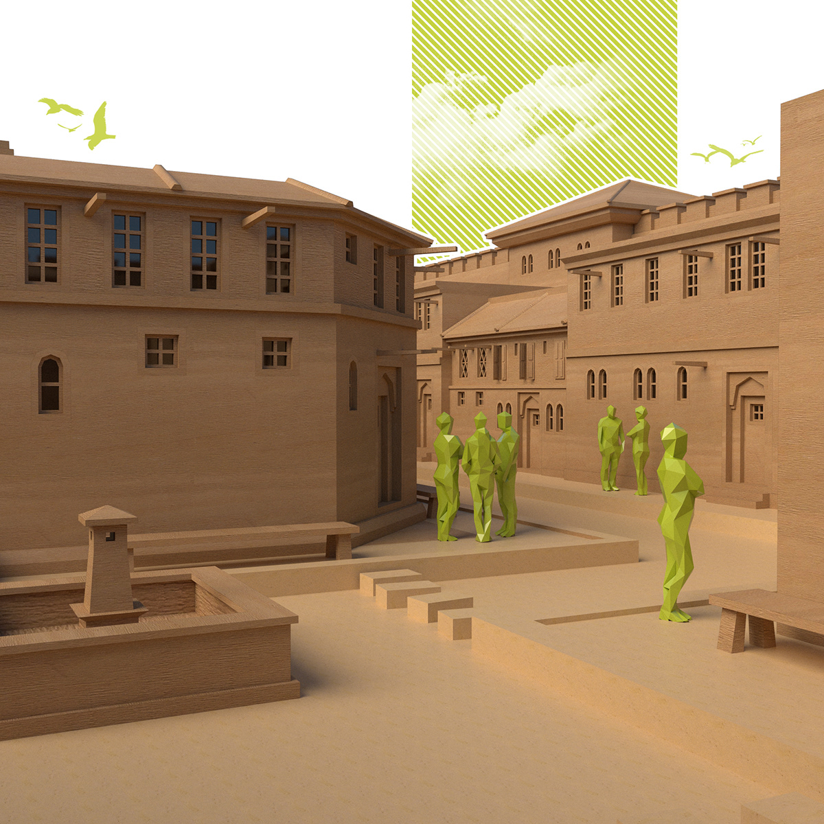3dmodelling   architecture lowpoly photoshop Render roman SketchUP towns vray