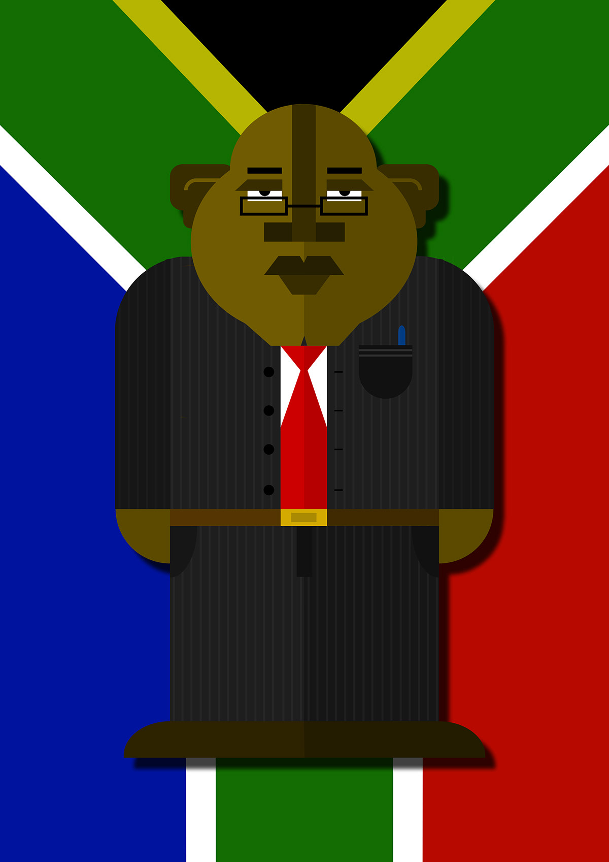 south africa leader Character Illustrator flag president cartoon Characateur