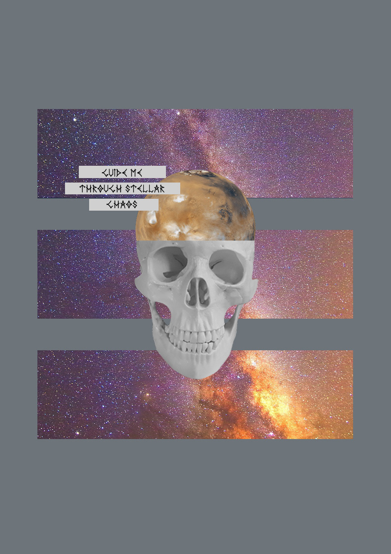 Digital Art  collage PICHO Space  Planets moon SKY skull Digital Collage