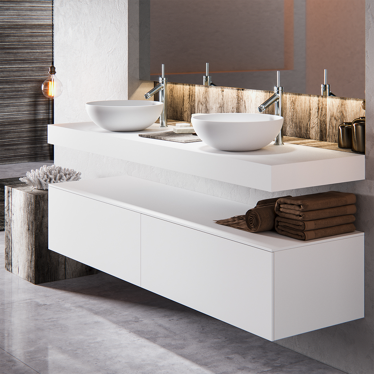bathroom Interior design apartment living room bath Spa accessories modern minimalist color detail White Unique vision