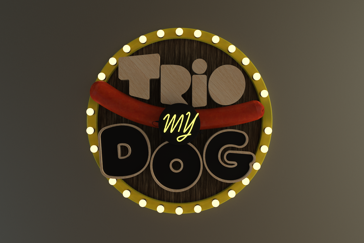 3D cinema 4d lettering hot dog