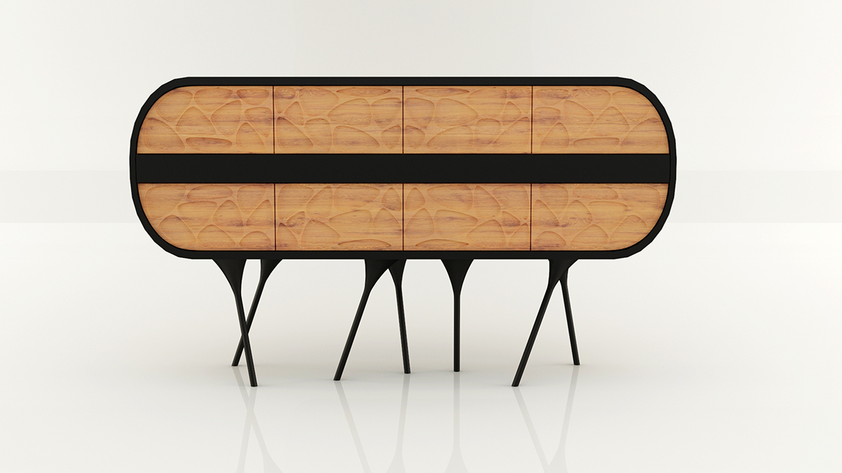 desing  andrei otet walking cabinet  corian  wood Modern Design furniture industrial design  product design  interior design 